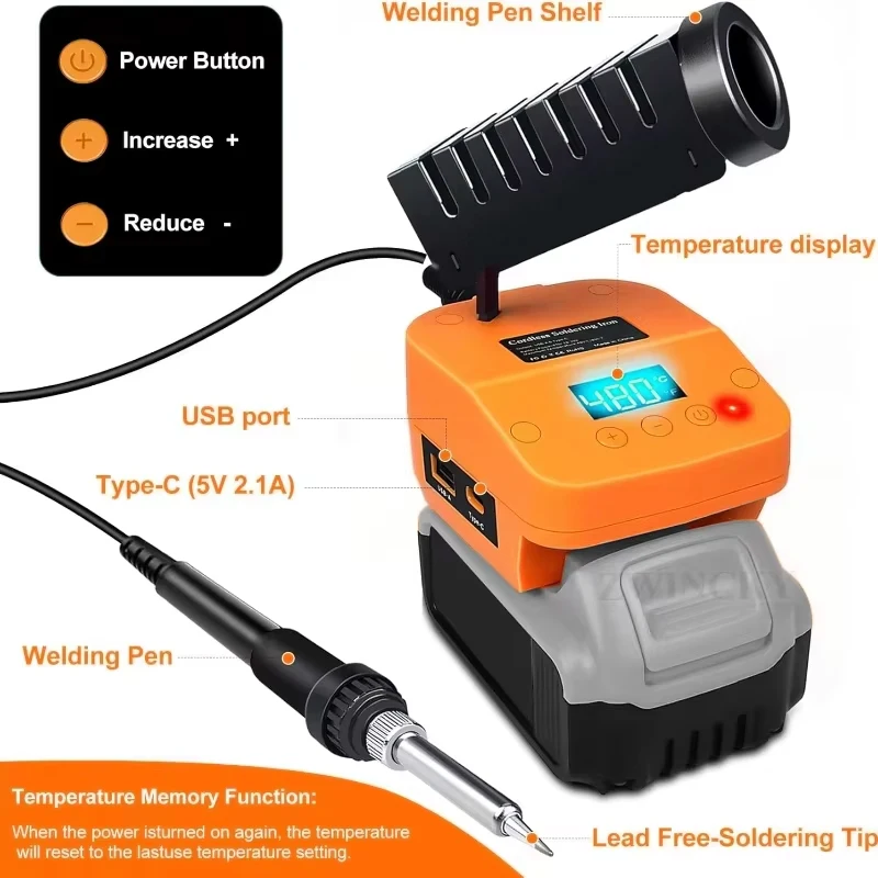 For DeWal /Milwaukee/Bosch,18V Li-ion Battery Soldering Iron Station Adjustable Welding Station for DIY Repair Fast Heating
For DeWal /Milwaukee/Bosch,18V Li-ion Battery Soldering Iron Station Adjustable Welding Station for DIY Repair Fast Heating