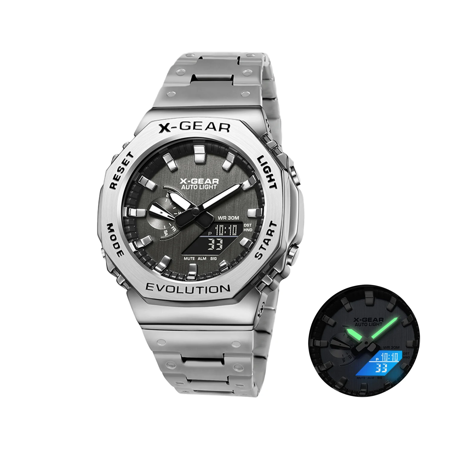 Sports Digital Electronic Unisex Watch, Stainless Steel Strap, LED Dual-Display Multi-Function, Alloy Large Dial Wristwatch
Sports Digital Electronic Unisex Watch, Stainless Steel Strap, LED Dual-Display Multi-Function, Alloy Large Dial Wristwatch