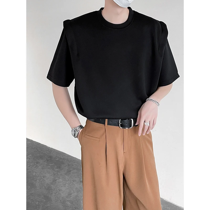 Summer Shoulder Pad T Shirt Men Fashion Black White Short Sleeved T-shirt Men Streetwear Korean Loose Casual T Shirt Mens Top
Summer Shoulder Pad T Shirt Men Fashion Black White Short Sleeved T-shirt Men Streetwear Korean Loose Casual T Shirt Mens Top