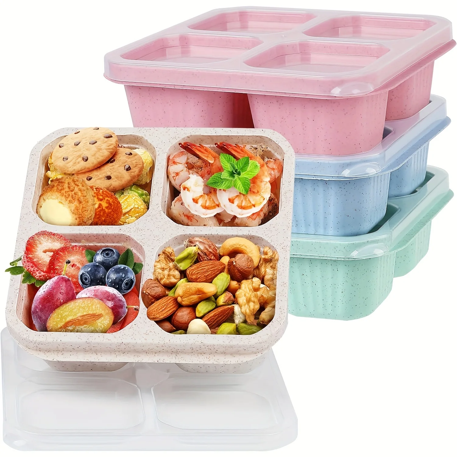 Контейнеры для закусок, 4-х отделений, коробка для закусок Bento, многоразовые контейнеры для завтрака для приготовления еды, разделенные контейнеры для еды для школьной работы
Контейнеры для закусок, 4-х отделений, коробка для закусок Bento, многоразовые контейнеры для завтрака для приготовления еды, разделенные контейнеры для еды для школьной работы