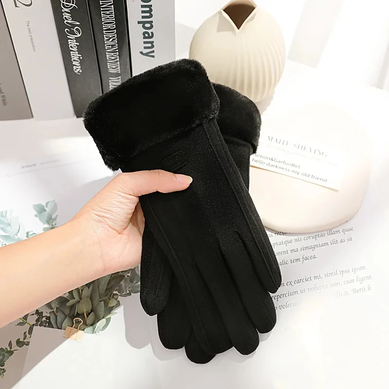 1/2pairs Women Winter Thick Plush Gloves Fashion Warm Suede Outdoor Guantes Lady Touchscreen Driving Gloves Cycling Mittens
1/2pairs Women Winter Thick Plush Gloves Fashion Warm Suede Outdoor Guantes Lady Touchscreen Driving Gloves Cycling Mittens
