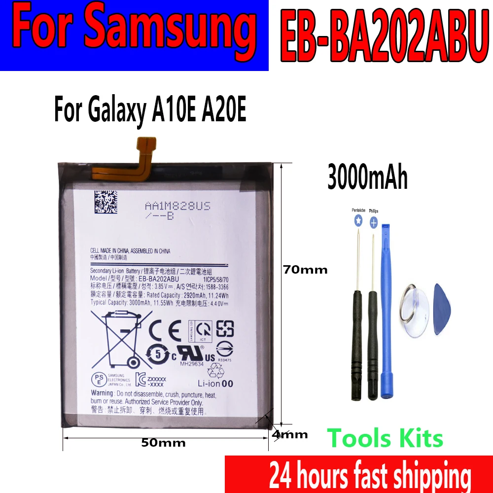 Flash sales EB-BA202ABU 3000mAh rechargeable batteries For Samsung 2019 A20e A20E A20 A202F SM-A202F/DS,SM-A202,SM-A202J
Flash sales EB-BA202ABU 3000mAh rechargeable batteries For Samsung 2019 A20e A20E A20 A202F SM-A202F/DS,SM-A202,SM-A202J