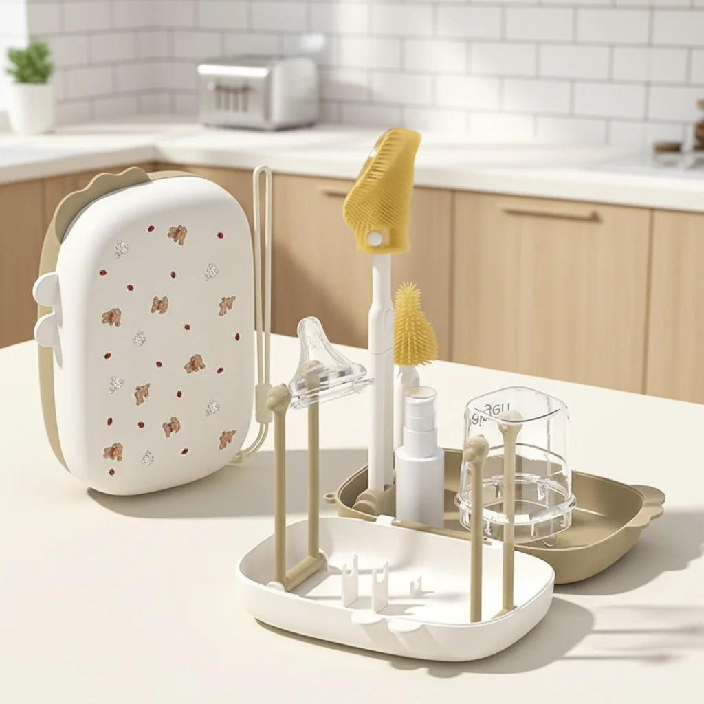 Набор для чистки детских бутылочек 6 в 1, силиконовая губка, безопасная дорожная щетка для детских бутылочек с коробкой для хранения, многофункциональный набор для чистки
Набор для чистки детских бутылочек 6 в 1, силиконовая губка, безопасная дорожная щетка для детских бутылочек с коробкой для хранения, многофункциональный набор для чистки