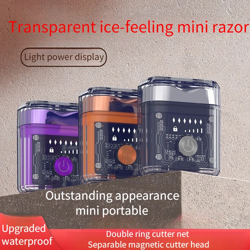 New Electric MINI Transparent Shaver, Washable, Portable Travel Men's Razor, with Smart Battery Level Display.
New Electric MINI Transparent Shaver, Washable, Portable Travel Men's Razor, with Smart Battery Level Display.