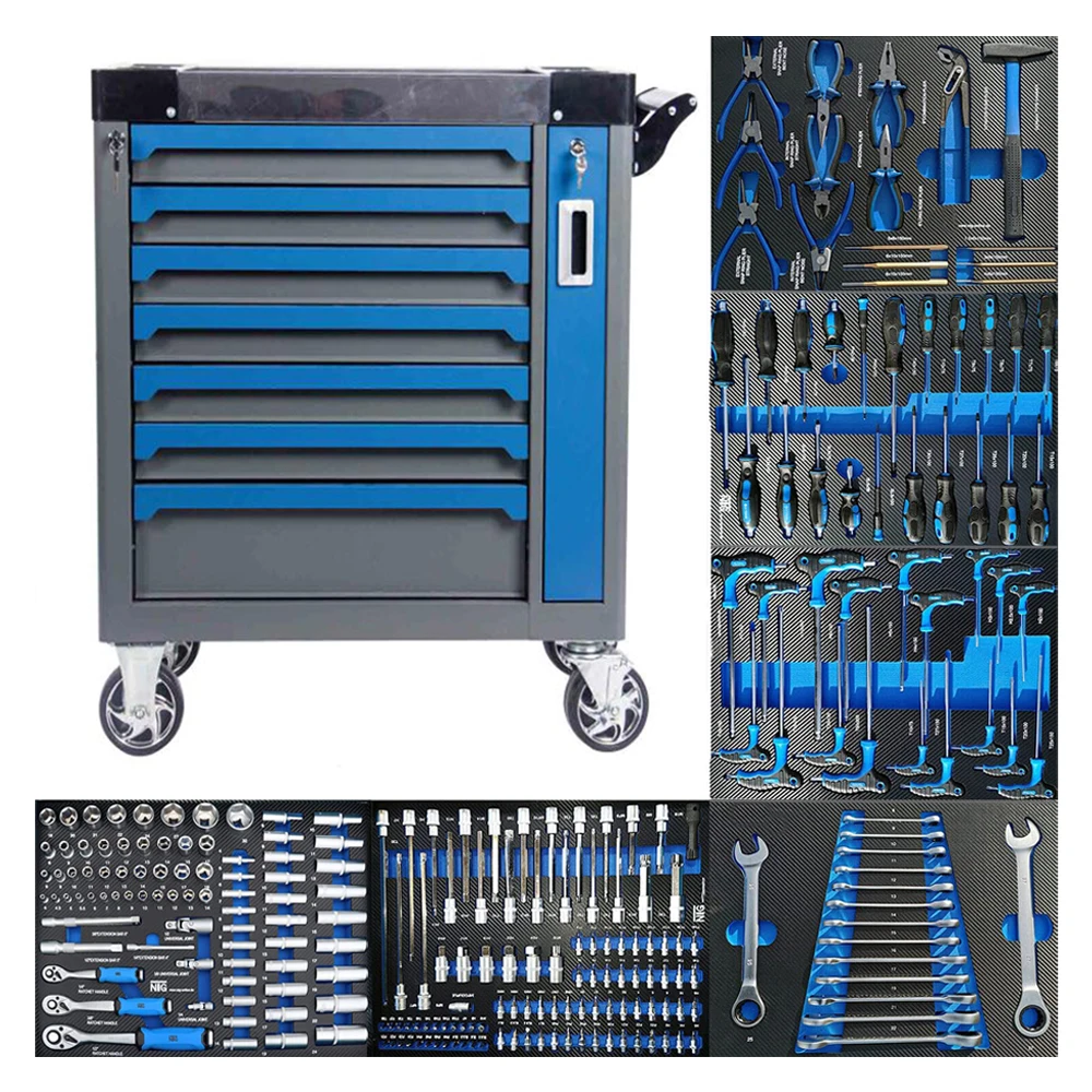 258 Pcs Heavy Duty Stainless Steel Tool Sets 7 Drawers Rolling Box Tool Cabinet Cart Trolley for Storage and Workshop Use
258 Pcs Heavy Duty Stainless Steel Tool Sets 7 Drawers Rolling Box Tool Cabinet Cart Trolley for Storage and Workshop Use