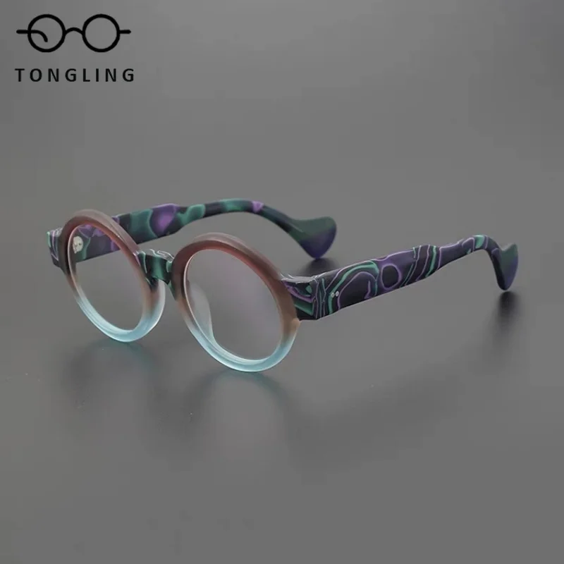 Fashion High-Quality Women Handcrafted Multi-Color Matte Acetate Rimmed Glasses Men Luxurious Brand Round Unique Eyewear Frame
Fashion High-Quality Women Handcrafted Multi-Color Matte Acetate Rimmed Glasses Men Luxurious Brand Round Unique Eyewear Frame