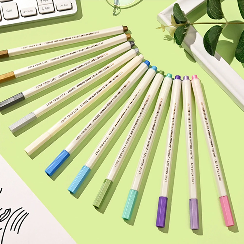 12pcs Metallic Pens Glitter Markers For Adult Coloring Painting On Glass Wood Paper Metallic Pens Craft Art Supplies
12pcs Metallic Pens Glitter Markers For Adult Coloring Painting On Glass Wood Paper Metallic Pens Craft Art Supplies