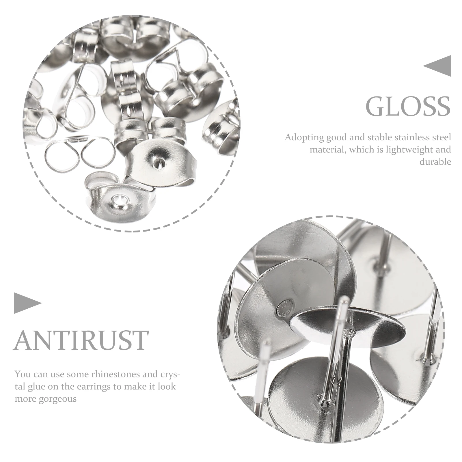 Stainless Steel Ear Pin 2 Bags DIY Earring Kit Lightweight Durable Flat Back Earrings Making Charms Safe Ears Replacement Backs
Stainless Steel Ear Pin 2 Bags DIY Earring Kit Lightweight Durable Flat Back Earrings Making Charms Safe Ears Replacement Backs