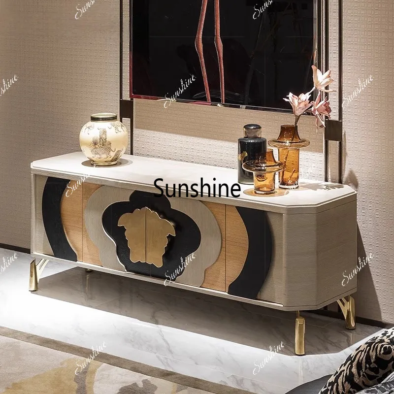 Italian light luxury solid wood TV cabinet villa large flat floor household storage locker
Italian light luxury solid wood TV cabinet villa large flat floor household storage locker