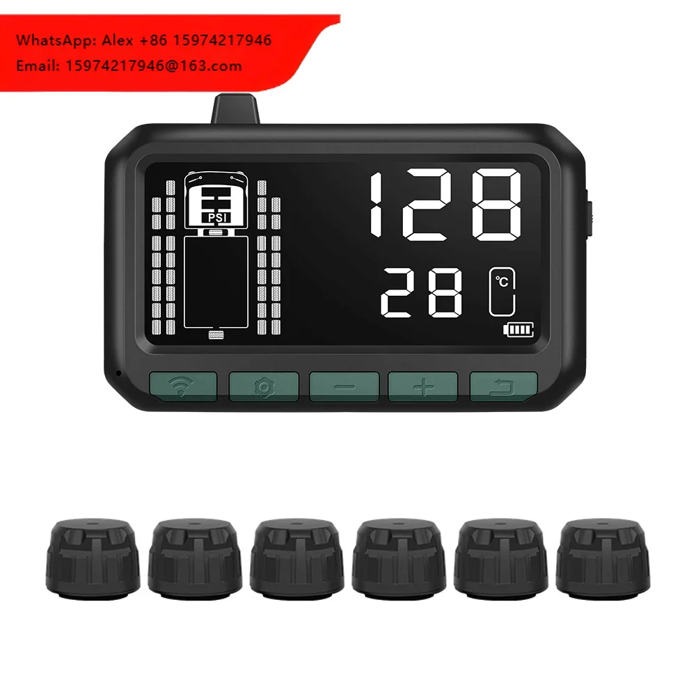 Multi-wheel Tire Pressure And Temperature Monitor For Heavy Trucks And Semi-trailers, Low Pressure And High Temperature Alarms
Multi-wheel Tire Pressure And Temperature Monitor For Heavy Trucks And Semi-trailers, Low Pressure And High Temperature Alarms