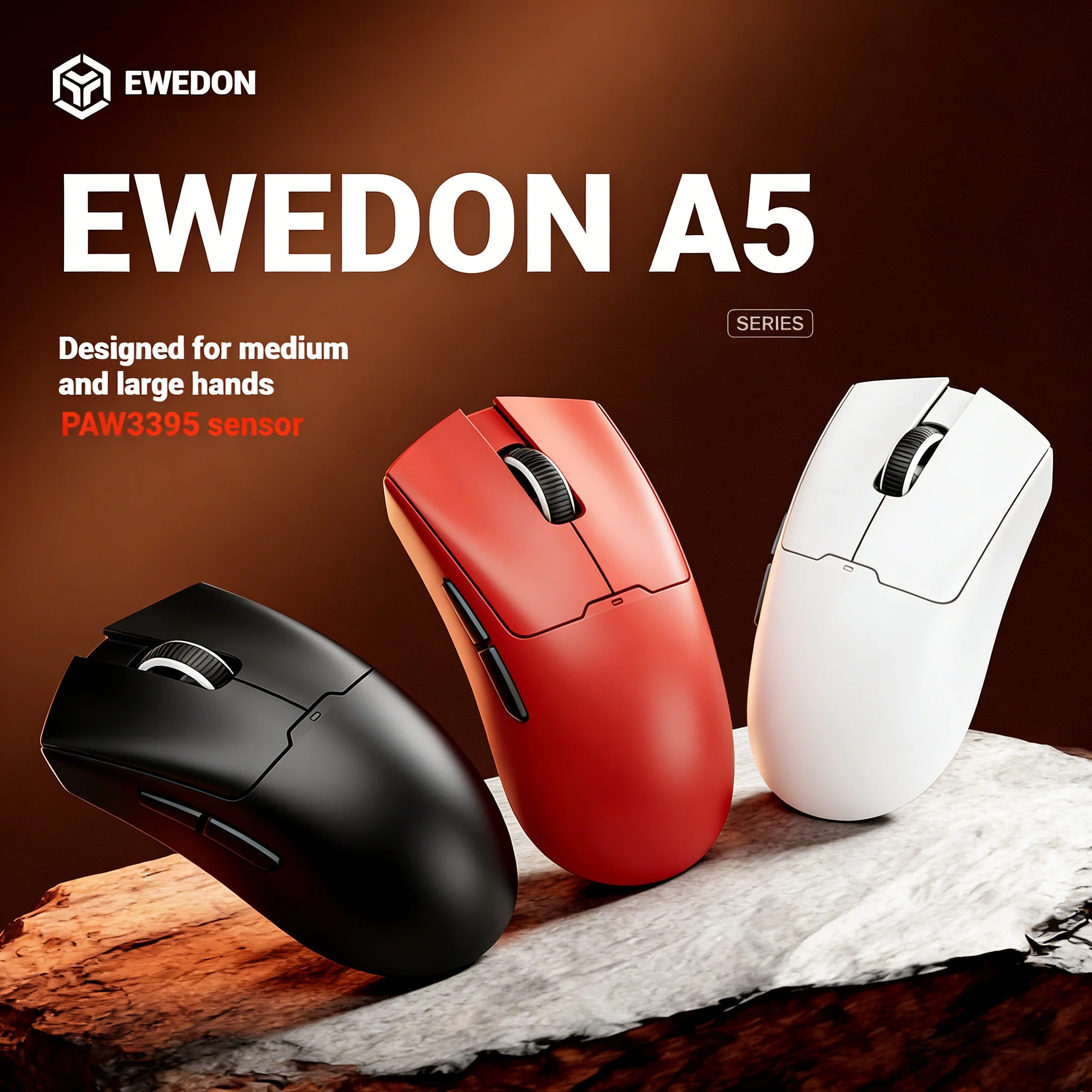 EWEADN A5 Wireless Mouse PAW3395 Tri-mode Lightweight Ergonomic Mouse Gamer 22K/26KDPI Low Latency E-sports Gaming Mouse For FPS
EWEADN A5 Wireless Mouse PAW3395 Tri-mode Lightweight Ergonomic Mouse Gamer 22K/26KDPI Low Latency E-sports Gaming Mouse For FPS