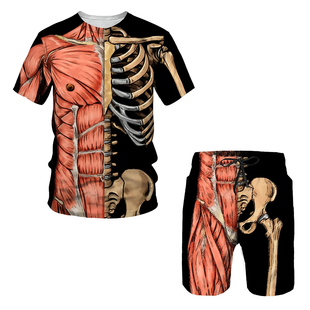 Summer Men's Tshirt Suit 3D Print Skull Short Sleeve + Shorts Sportswear Set Oversized Streetwear Men Tracksuits Men Clothes
Summer Men's Tshirt Suit 3D Print Skull Short Sleeve + Shorts Sportswear Set Oversized Streetwear Men Tracksuits Men Clothes