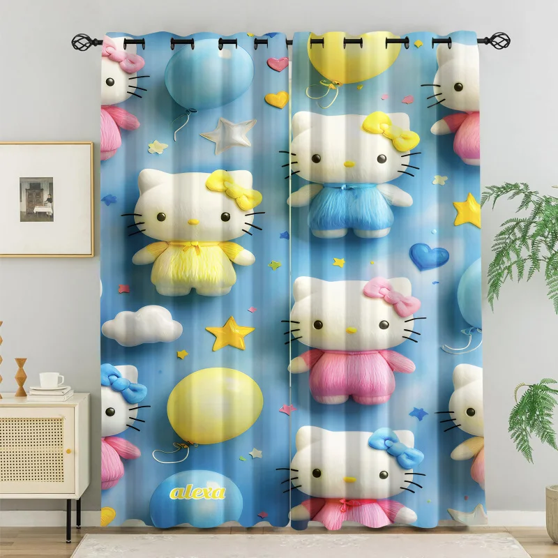 Sanrio Hello Kitty Colorful Bow Balloon Window Curtains Cute 3D Plush Cartoon Printed Drapes Girls Bedroom Curtain 2 Panels Set
Sanrio Hello Kitty Colorful Bow Balloon Window Curtains Cute 3D Plush Cartoon Printed Drapes Girls Bedroom Curtain 2 Panels Set