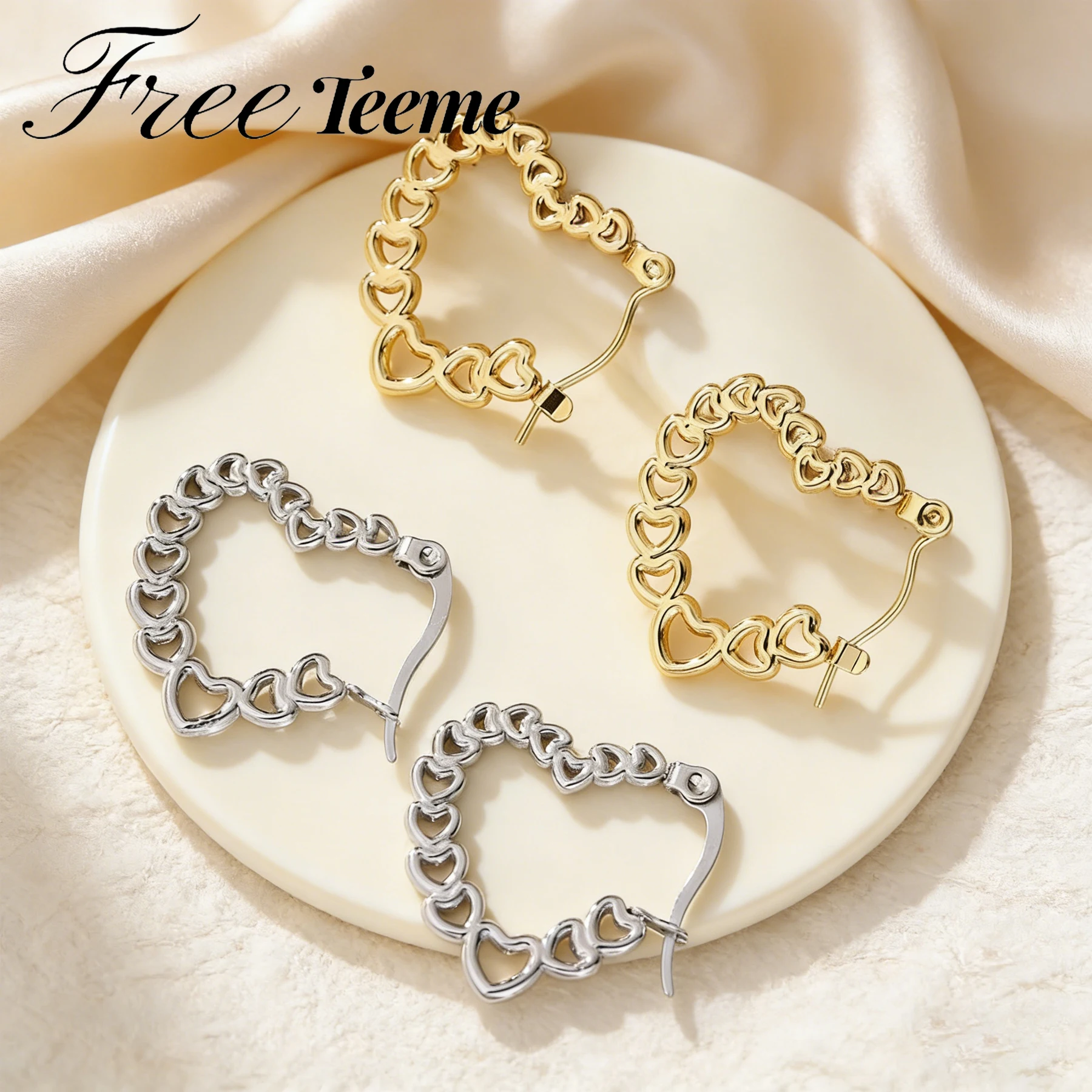 Freeteeme Simple Heart-shaped Patchwork Earrings for Women Girls Stainless Steel Dangle Earrings Versatile Jewelry for Mom Gifts
Freeteeme Simple Heart-shaped Patchwork Earrings for Women Girls Stainless Steel Dangle Earrings Versatile Jewelry for Mom Gifts