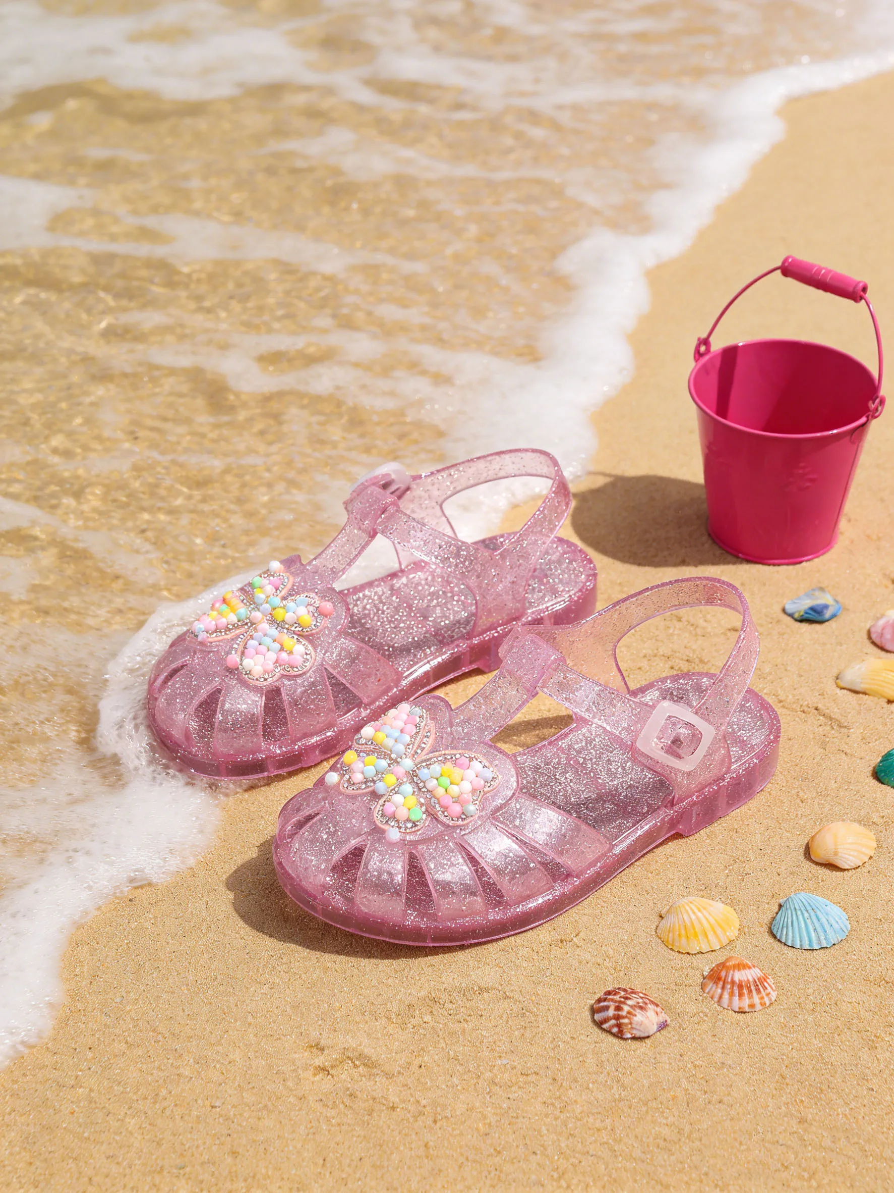 2025 New Kids Jelly Sandals Pink Glitter Butterfly Decor Beach Shoes For Girls Non-Slip Soft Sole Toddler Summer Sandalias
2025 New Kids Jelly Sandals Pink Glitter Butterfly Decor Beach Shoes For Girls Non-Slip Soft Sole Toddler Summer Sandalias
