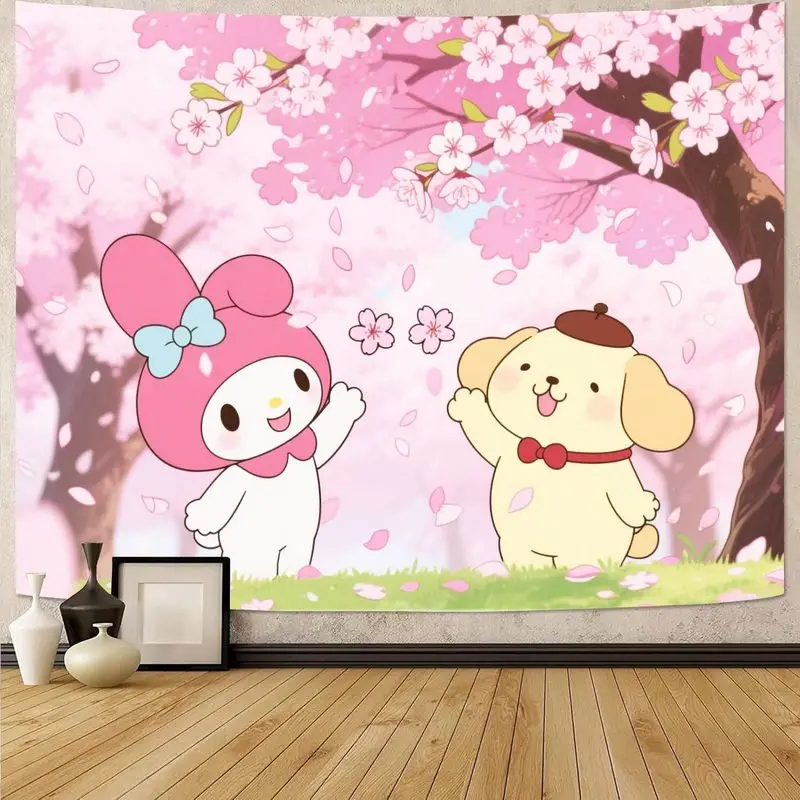 1 шт. Sanrio My Melody Pompompurin Sakura розовый кавайный полиэстеровый гобелен настенный художественный декор для спальни подарок для девочек 
1 шт. Sanrio My Melody Pompompurin Sakura розовый кавайный полиэстеровый гобелен настенный художественный декор для спальни подарок для девочек