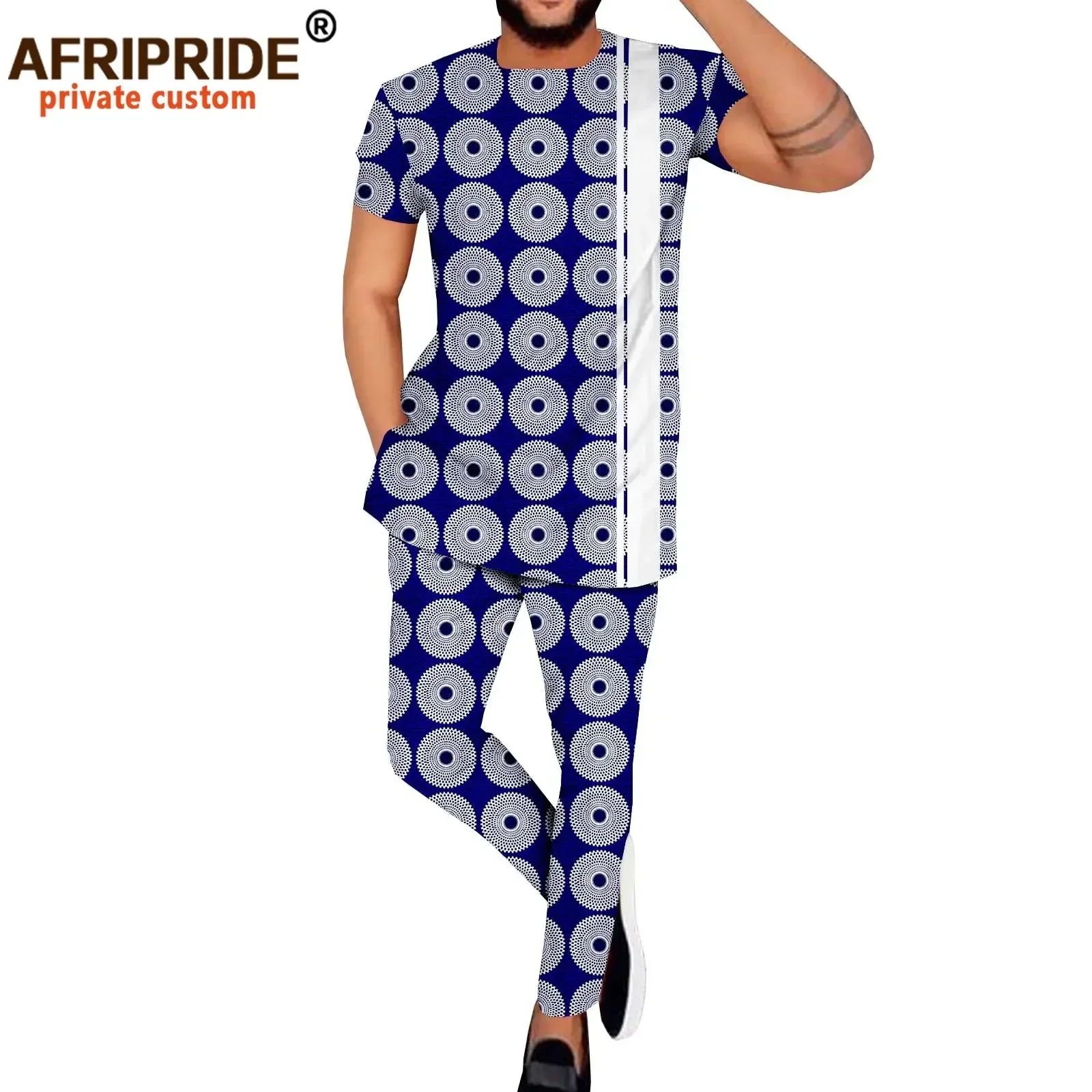 Африканская мужская одежда Dashiki, модный спортивный костюм, блузка с коротким рукавом и брюки, комплект с принтом, восковой наряд Дашики A2116020
Африканская мужская одежда Dashiki, модный спортивный костюм, блузка с коротким рукавом и брюки, комплект с принтом, восковой наряд Дашики A2116020