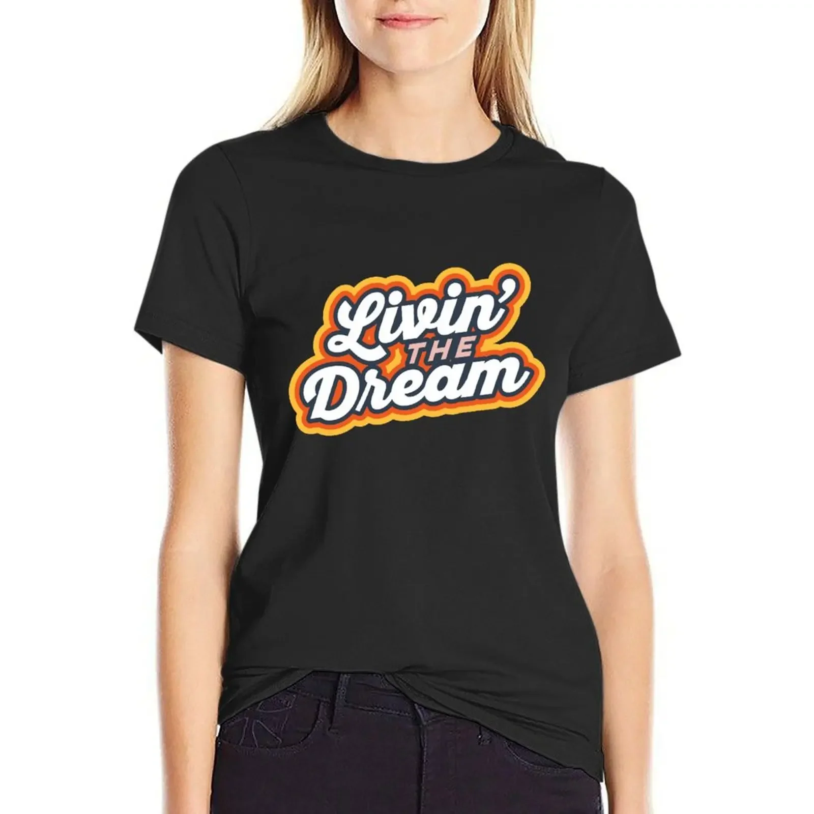 Living The Dream Vintage Retro Saying T-shirt summer clothes tees oversized tops for Women
Living The Dream Vintage Retro Saying T-shirt summer clothes tees oversized tops for Women