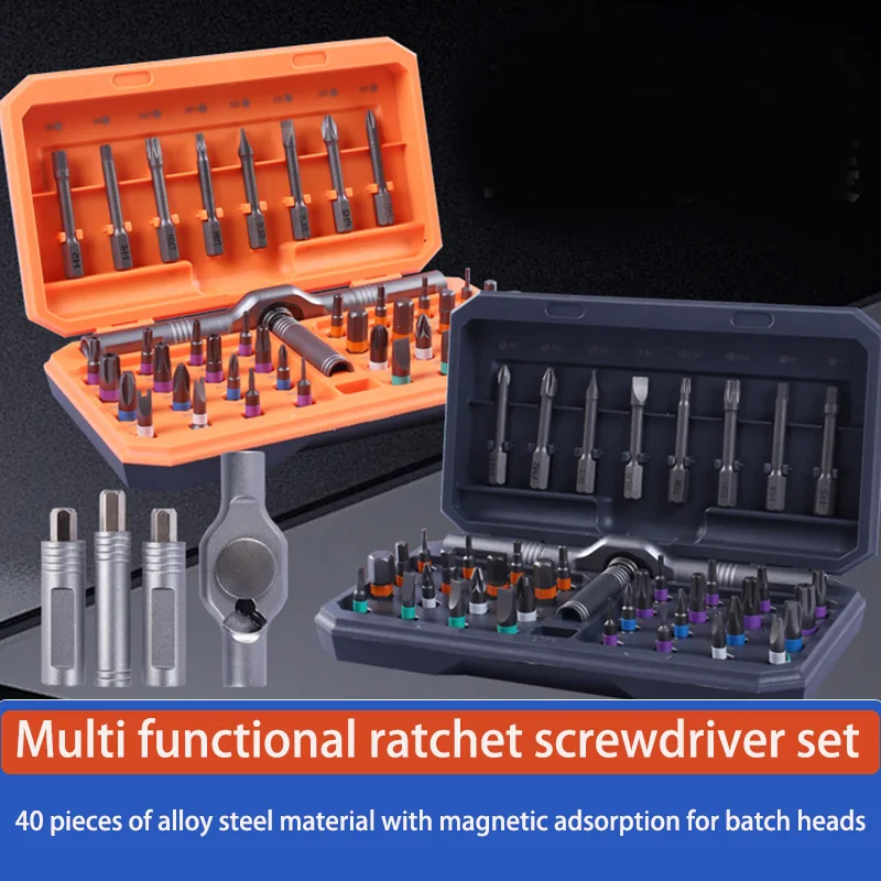 Ratchet Screwdriver Set with 40 Magnetic Drill Bits Rotatable Ratchet Handle Multifunctional Screwdriver Set DIY Work Hand Tool
Ratchet Screwdriver Set with 40 Magnetic Drill Bits Rotatable Ratchet Handle Multifunctional Screwdriver Set DIY Work Hand Tool