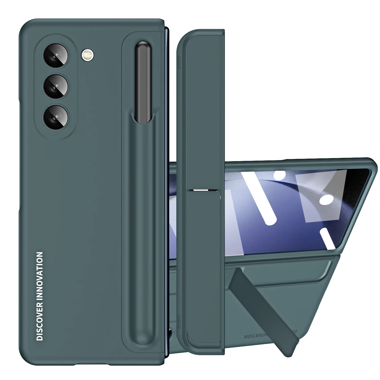 Case For Samsung Galaxy Z Fold 5 4 5G Detachable Pen Slot Holder Kickstand Plastic Cover With Front Screen Protector Glass
Case For Samsung Galaxy Z Fold 5 4 5G Detachable Pen Slot Holder Kickstand Plastic Cover With Front Screen Protector Glass