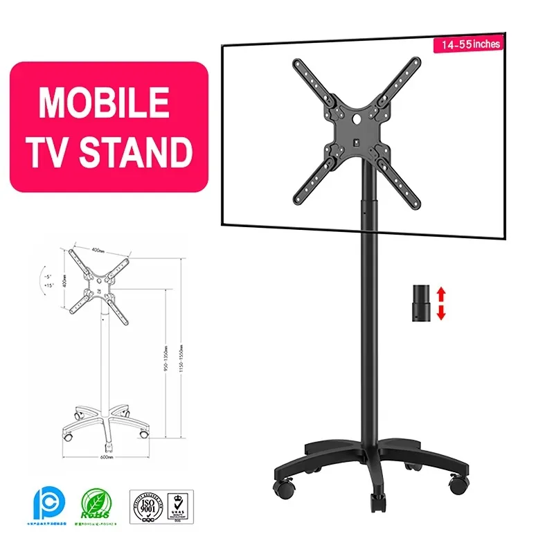 14-55 inch Mobile TV Stand Height Adjustable with Wheels 30KG TV Monitor Hanging Stand for Home Meeting Restaurant Hospital
14-55 inch Mobile TV Stand Height Adjustable with Wheels 30KG TV Monitor Hanging Stand for Home Meeting Restaurant Hospital