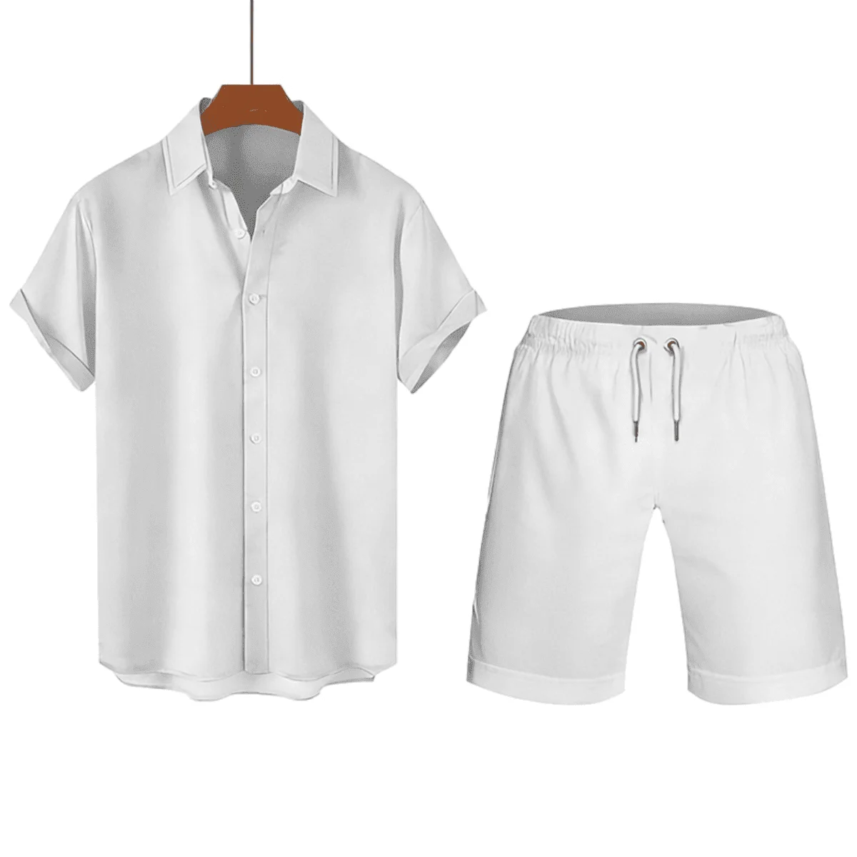 White Short Sleeve Shirt And Shorts Co-Ord Set For Men Summer Casual Outfit
White Short Sleeve Shirt And Shorts Co-Ord Set For Men Summer Casual Outfit