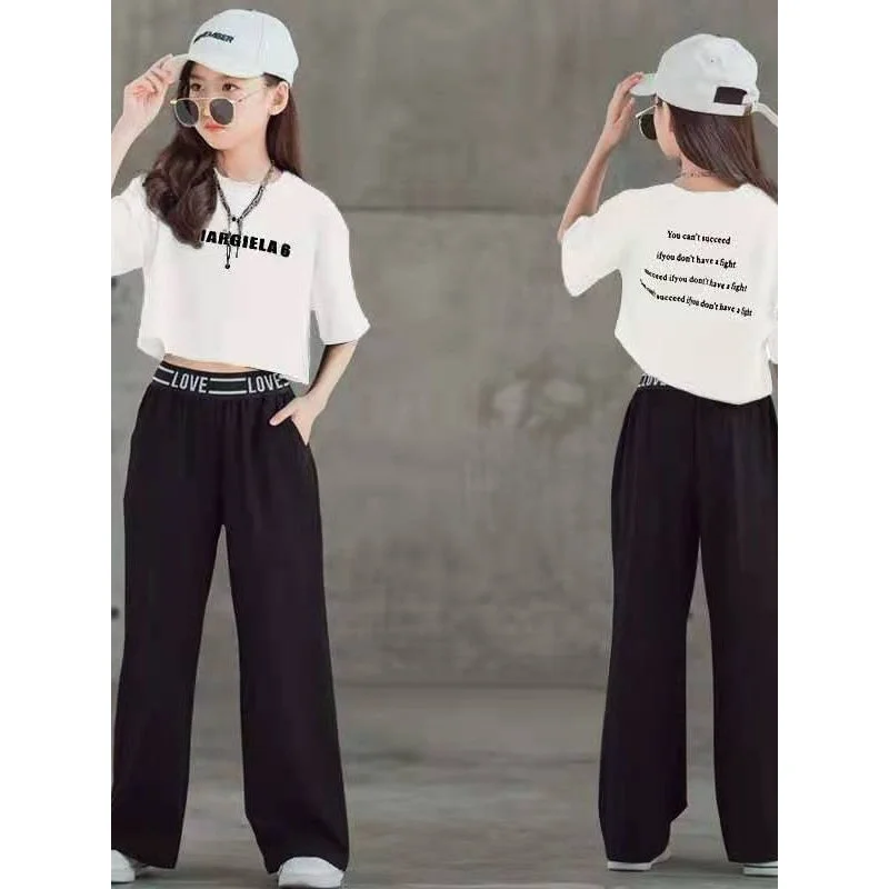 Girls' Suit Summer New Medium and Large Children's Western Style Children's Short-Sleeved Shirt Wide-Leg Pants Two-Piece Suit
Girls' Suit Summer New Medium and Large Children's Western Style Children's Short-Sleeved Shirt Wide-Leg Pants Two-Piece Suit