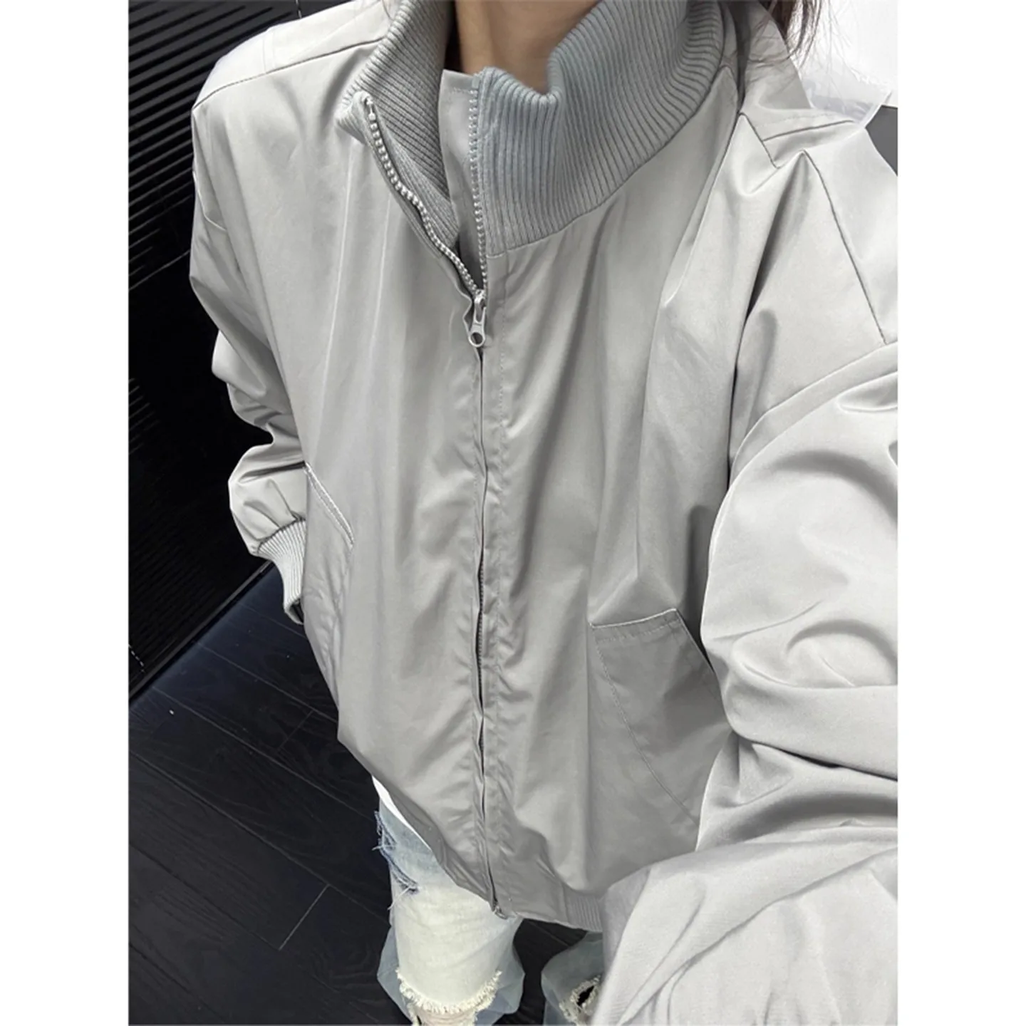 American Sle Pilot Jaet ort Sve Молдинг на молнии с воротником-стойкой и осенне-весенним модным бейсбольным пальто
American Sle Pilot Jaet ort Sve Молдинг на молнии с воротником-стойкой и осенне-весенним модным бейсбольным пальто