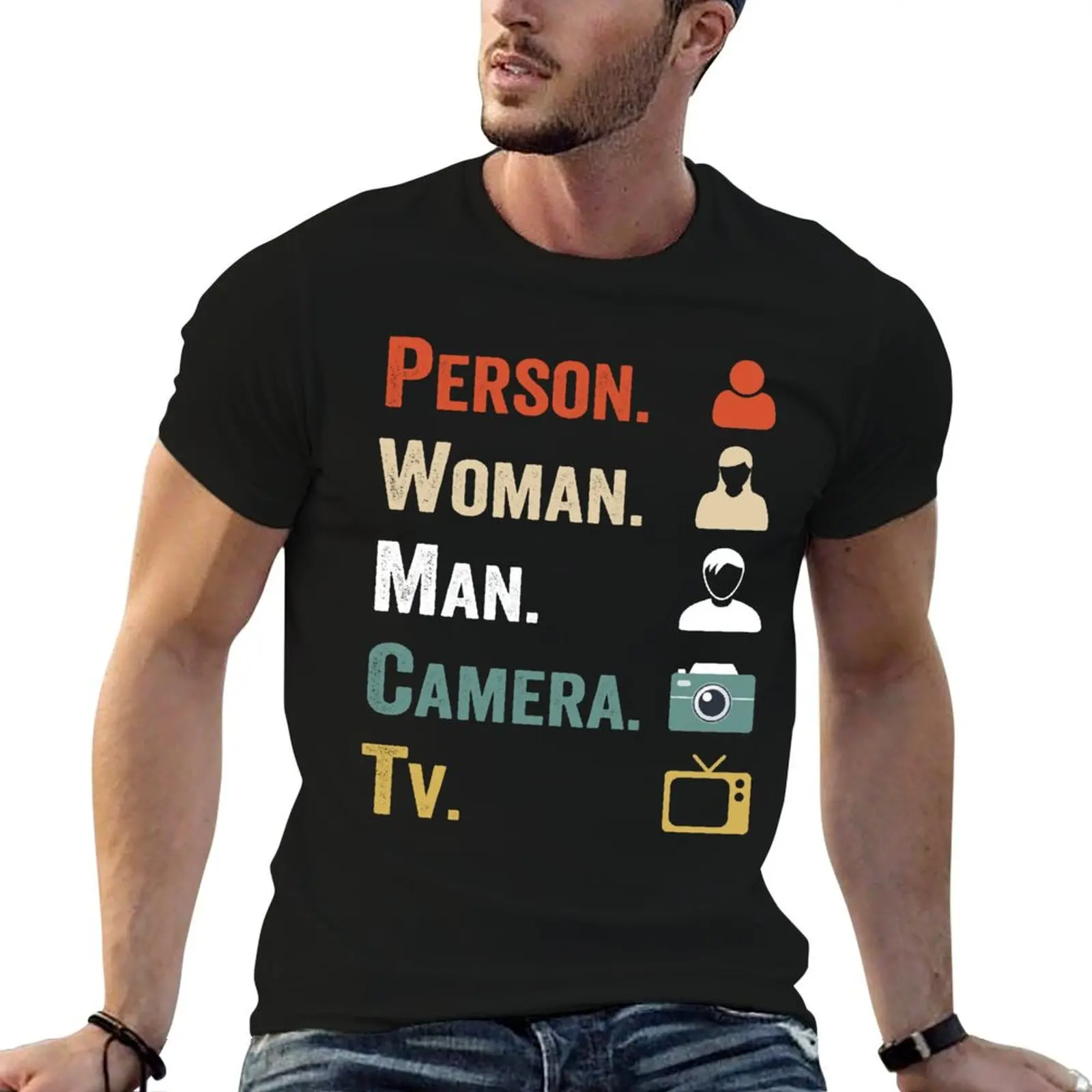 Person woman man camera Tv T-Shirt street wear for a boy boys animal print shirts graphic T-shirts for men cotton
Person woman man camera Tv T-Shirt street wear for a boy boys animal print shirts graphic T-shirts for men cotton