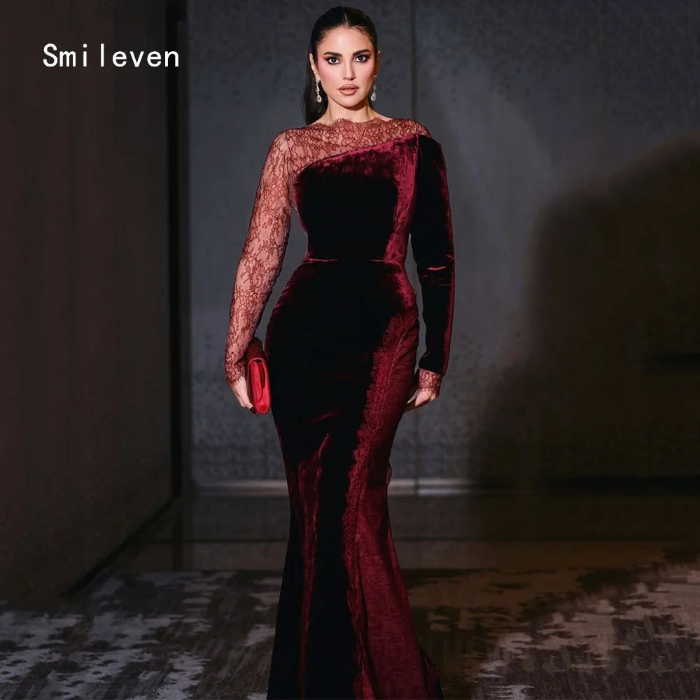 Smileven Luxury Lace Mermaid Prom Dress Appliques Scoop Party Gowns Full Sleeve Velvet Occassion Dress Customized 2026
Smileven Luxury Lace Mermaid Prom Dress Appliques Scoop Party Gowns Full Sleeve Velvet Occassion Dress Customized 2026