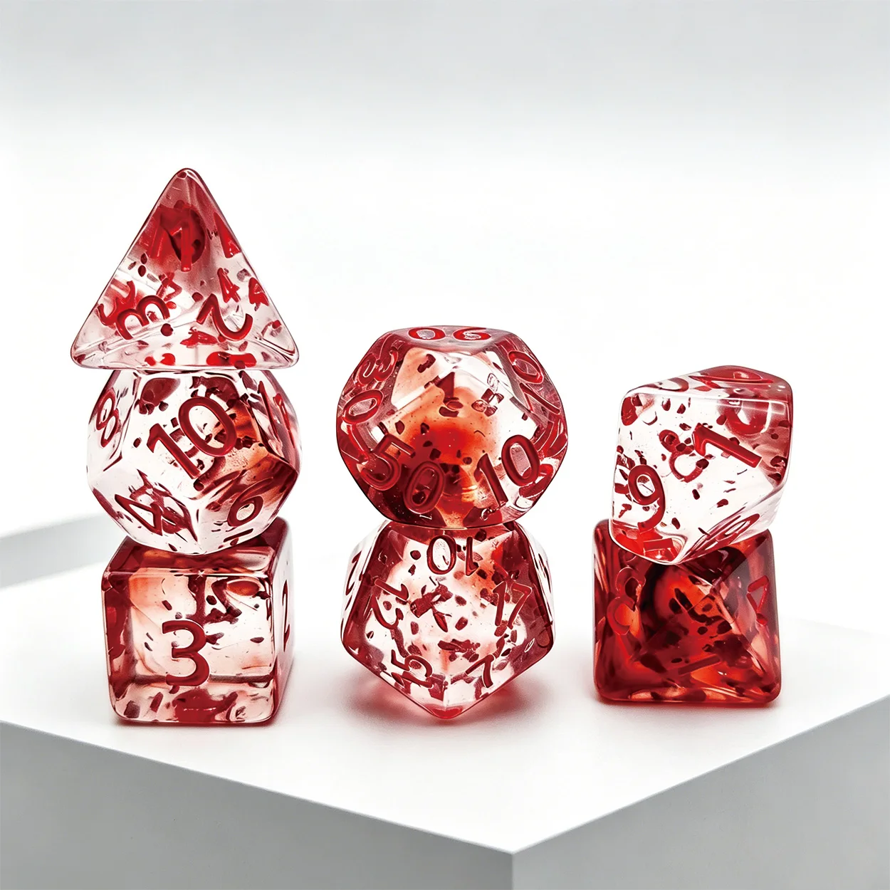 7pcs Board Game Accessories High Quality Acrylic Dice Unique Blood Effect For Entertainment Table Gaming
7pcs Board Game Accessories High Quality Acrylic Dice Unique Blood Effect For Entertainment Table Gaming