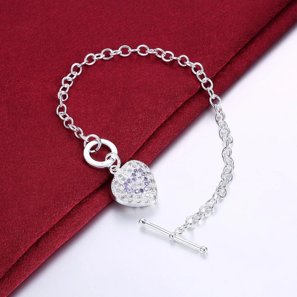 Factory Direct Fashion 925 Sterling Silver Bracelet For Woman Fine Crystal Heart Pendant Luxury Jewelry Wedding Party Gift
Factory Direct Fashion 925 Sterling Silver Bracelet For Woman Fine Crystal Heart Pendant Luxury Jewelry Wedding Party Gift