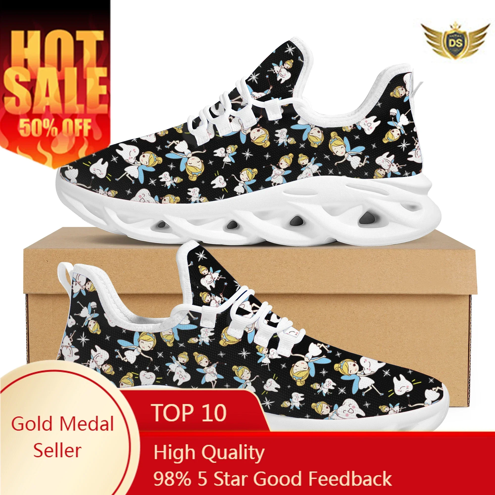 Women Soft Sole Breathable Sneakers Teeth Fairy Design Lace Up Casual Shoes Spring Summer New Cozy Vulcanized Shoes Gift
Women Soft Sole Breathable Sneakers Teeth Fairy Design Lace Up Casual Shoes Spring Summer New Cozy Vulcanized Shoes Gift