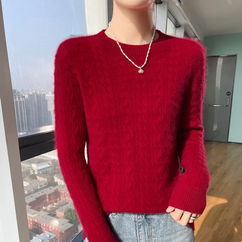 Autumn and New 100%Merino Clothes Women's Round Neck Jacquard Knit Pullover Fashion Loose Warm Blouse Wool Joker Bottoming Shirt
Autumn and New 100%Merino Clothes Women's Round Neck Jacquard Knit Pullover Fashion Loose Warm Blouse Wool Joker Bottoming Shirt