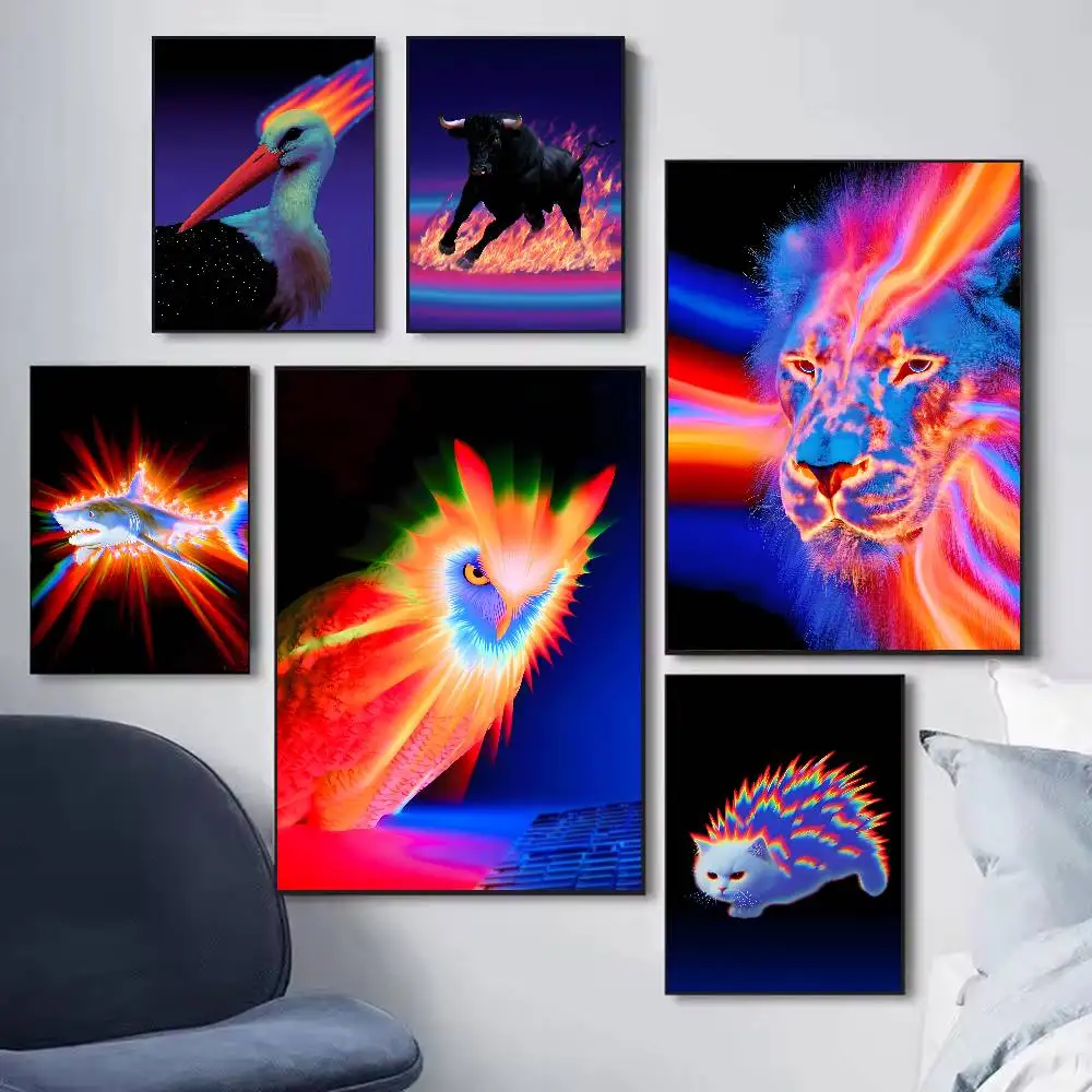 Fashion Hot Psychedelic Animal Poster, Vibrant Light Ray Color Burst Art Print, HD Wall Decor for Animal Sticker Art
Fashion Hot Psychedelic Animal Poster, Vibrant Light Ray Color Burst Art Print, HD Wall Decor for Animal Sticker Art