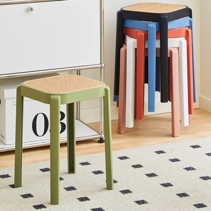 Plastic Stool Household Thickened Rattan Square Stool Modern Simple Stackable Dining Table High Bench Tabouret Design Furniture
Plastic Stool Household Thickened Rattan Square Stool Modern Simple Stackable Dining Table High Bench Tabouret Design Furniture