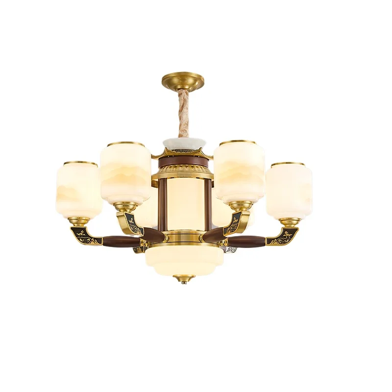 New Chinese chandelier all copper solid wood living room lamp Chinese style jade villa duplex floor hall lamp
New Chinese chandelier all copper solid wood living room lamp Chinese style jade villa duplex floor hall lamp
