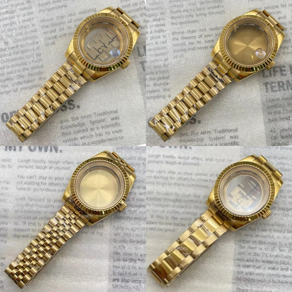 Gold 36mm39mm Oyster PVD Sapphire Glass Watch Case President Strap Sealed Glass Bottom Cover for Seiko NH35 NH36 NH38 Movement
Gold 36mm39mm Oyster PVD Sapphire Glass Watch Case President Strap Sealed Glass Bottom Cover for Seiko NH35 NH36 NH38 Movement