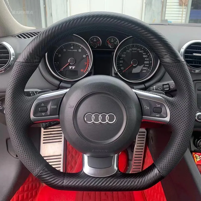 Нескользящий дышащий кожаный чехол по индивидуальному заказу для Audi TT 8J A3 8P TTS, чехол на руль автомобиля, черный карбоновый салон автомобиля
Нескользящий дышащий кожаный чехол по индивидуальному заказу для Audi TT 8J A3 8P TTS, чехол на руль автомобиля, черный карбоновый салон автомобиля
