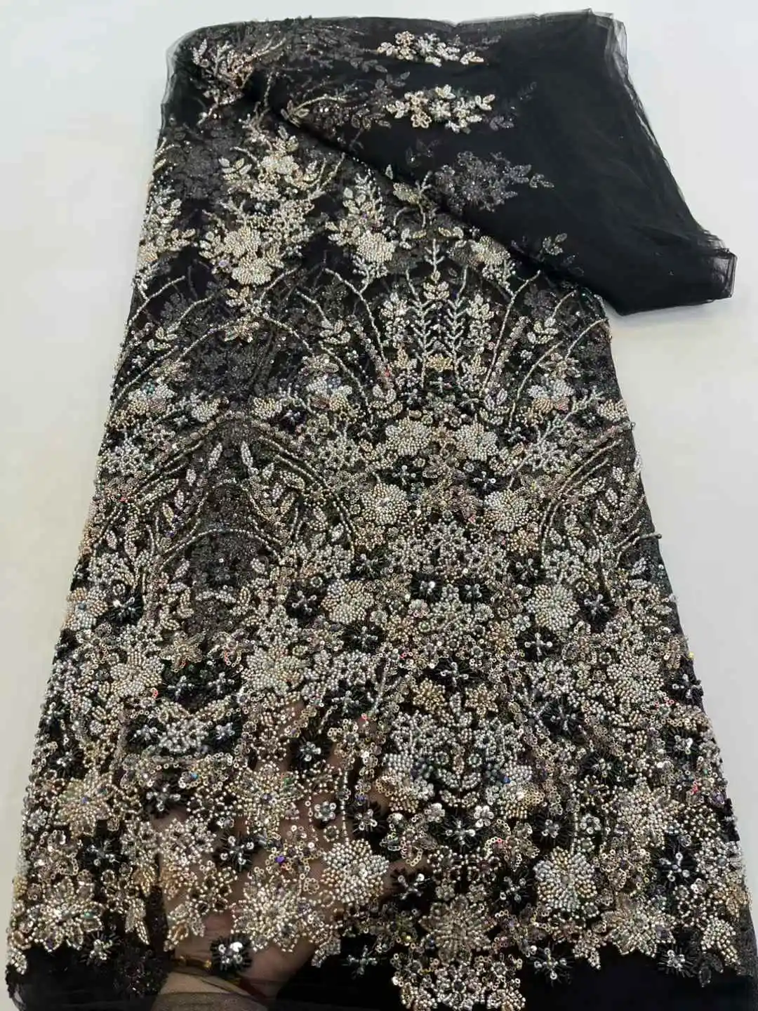 African Lace Fabric 2025 High Quality French 3D Black Embroidery Beads Tulle Lace Fabric For Party Dress
African Lace Fabric 2025 High Quality French 3D Black Embroidery Beads Tulle Lace Fabric For Party Dress