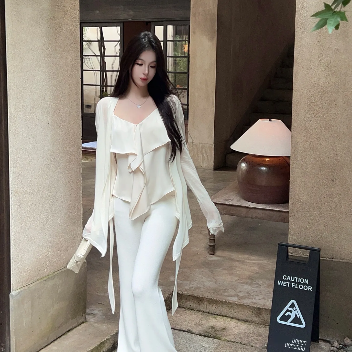 FairyJiang Autumn New Sle White Lace Splicing Wool Knitted Open Cardigan Women's Outerwear awl Top Korean Loose Fit Long ...
FairyJiang Autumn New Sle White Lace Splicing Wool Knitted Open Cardigan Women's Outerwear awl Top Korean Loose Fit Long ...