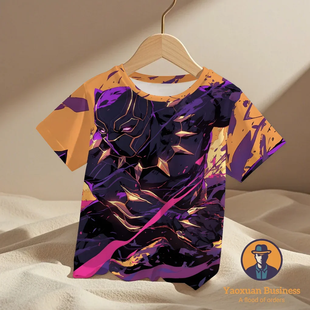 Trendy 2025 Avengers Black Panther Kids Boys Girls 3D Cartoon Print Short Sleeve Cool Windproof Summer Children T-Shirt
Trendy 2025 Avengers Black Panther Kids Boys Girls 3D Cartoon Print Short Sleeve Cool Windproof Summer Children T-Shirt