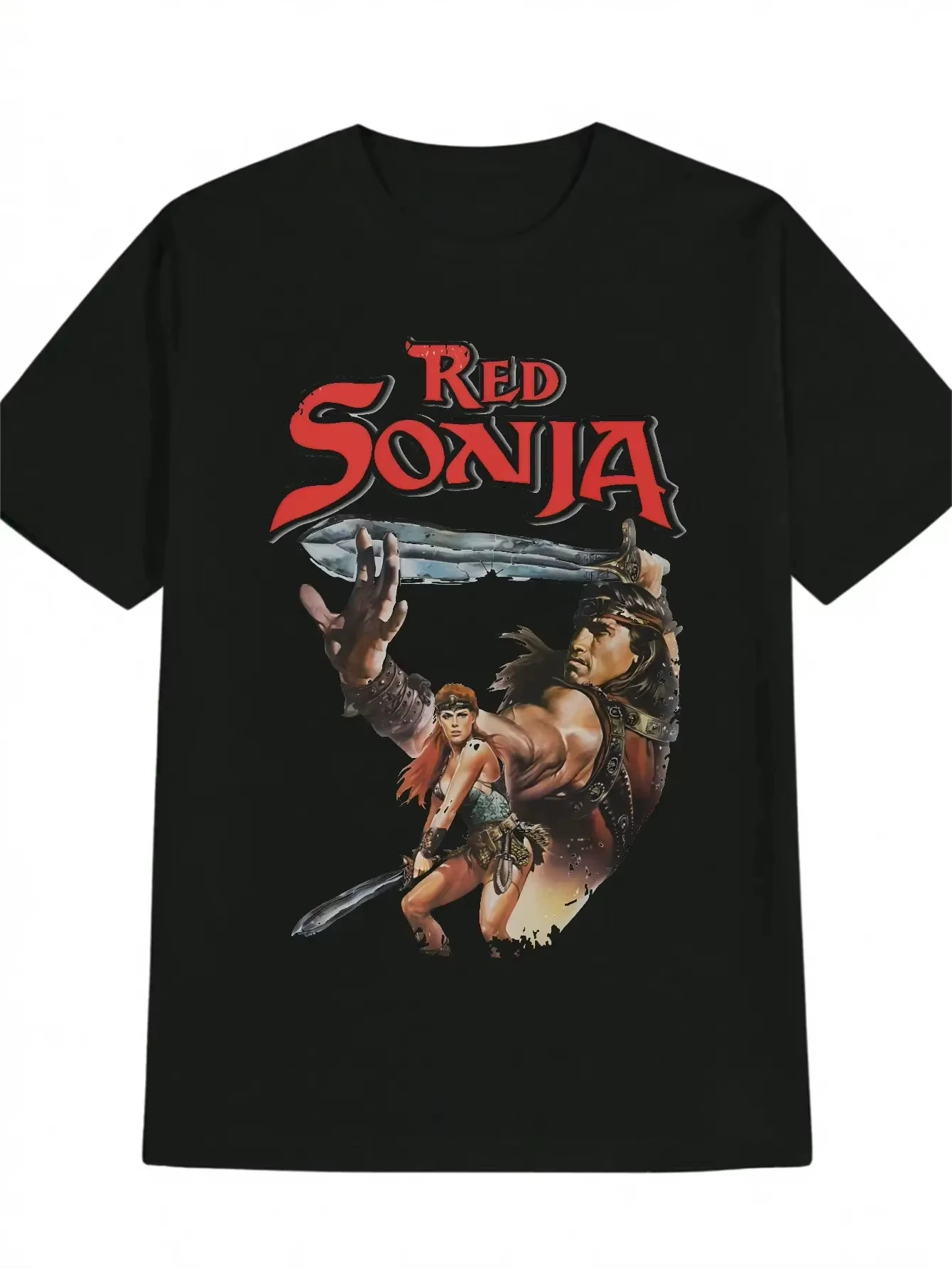 Men's Black Barbarian Conan Inspired Pattern T-shirt Red RoboCop and Conan Sword Retro 80s Action Movie Theme
Men's Black Barbarian Conan Inspired Pattern T-shirt Red RoboCop and Conan Sword Retro 80s Action Movie Theme
