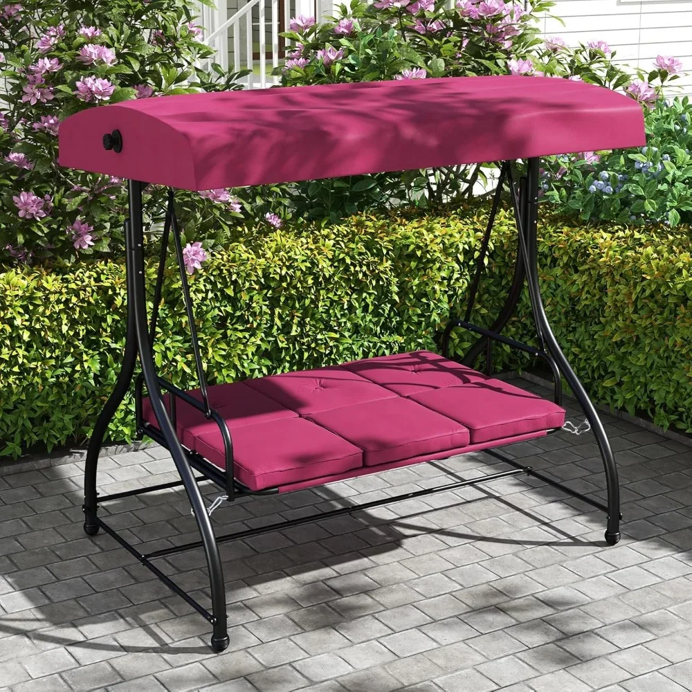 HAPPYGRILL 3-Seat Outdoor Porch Swing, 2-in-1 Swing Glider with Adjustable Canopy, Removable Cushions, Foot Pad, Curved handrail
HAPPYGRILL 3-Seat Outdoor Porch Swing, 2-in-1 Swing Glider with Adjustable Canopy, Removable Cushions, Foot Pad, Curved handrail