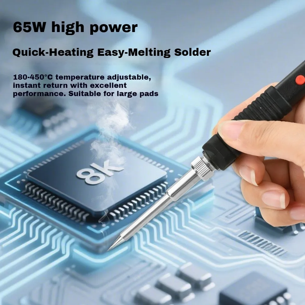 T12 OLED Intelligent Portable Soldering Iron with Type-C/DC5521 Port Support PD/QC Ceramic Heater 180-450℃ Adjustable
T12 OLED Intelligent Portable Soldering Iron with Type-C/DC5521 Port Support PD/QC Ceramic Heater 180-450℃ Adjustable