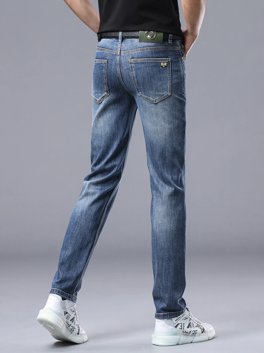 Blue Tee-Needle Casual Jeans Men's Summer 2025 Slim Fit Elastic Long Pants Trendy Brand Cotton Elastic Denim Youth ular
Blue Tee-Needle Casual Jeans Men's Summer 2025 Slim Fit Elastic Long Pants Trendy Brand Cotton Elastic Denim Youth ular