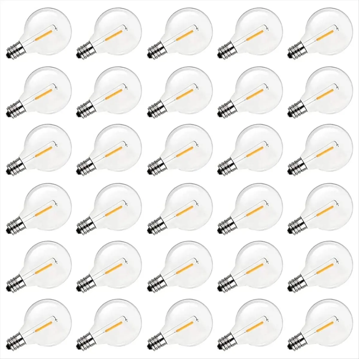 ABCD G40 Led Replacement Light Bulbs, E12 Screw Base Shatterproof Globe Bulbs for Outdoor String Lights, Warm White, 30Pack
ABCD G40 Led Replacement Light Bulbs, E12 Screw Base Shatterproof Globe Bulbs for Outdoor String Lights, Warm White, 30Pack