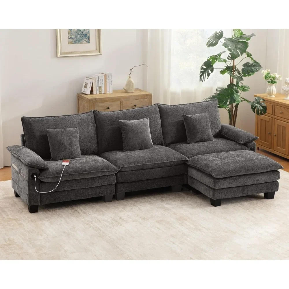Modular sectional sofa, L-shaped sectional sofa with movable ottoman, USB, comfortable sectional sofa for living room
Modular sectional sofa, L-shaped sectional sofa with movable ottoman, USB, comfortable sectional sofa for living room