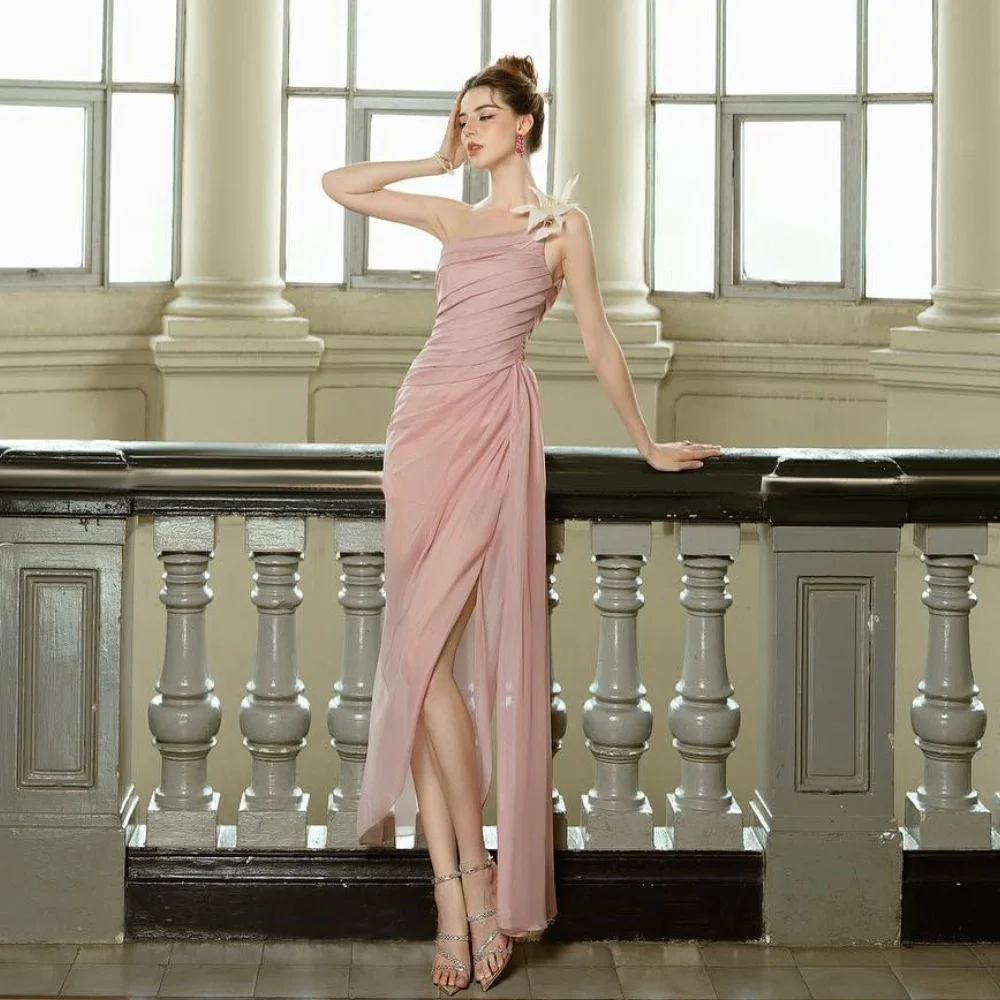 Customized Casual Classic Chiffon Handmade Flower Pleat A-line One-shoulder Midi Dresses Prom Dresses Modern Style High Quality
Customized Casual Classic Chiffon Handmade Flower Pleat A-line One-shoulder Midi Dresses Prom Dresses Modern Style High Quality