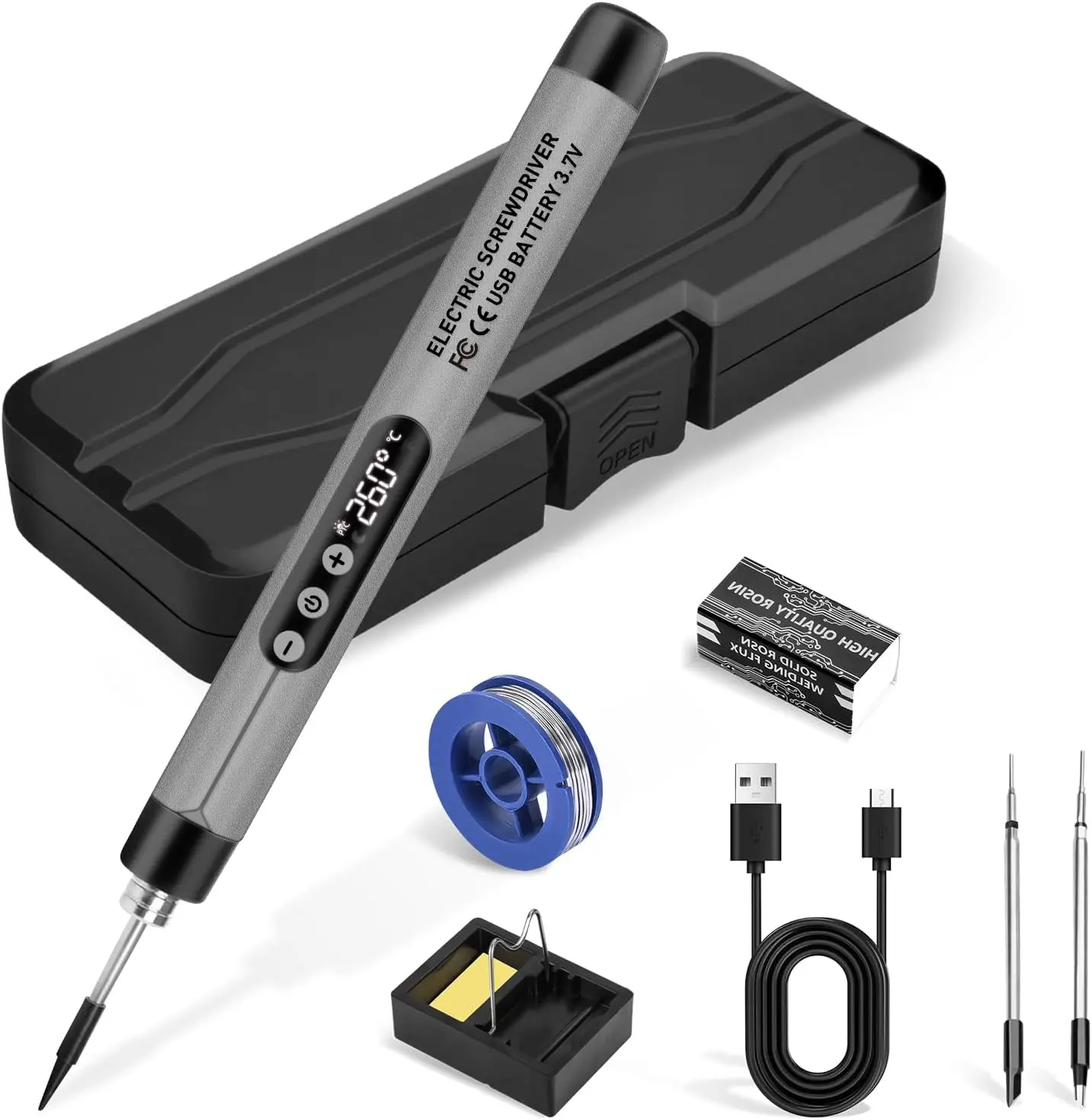 Cordless Soldering Iron Kit, USB Rechargeable Portable Soldering Iron with LCD Display, Adjustable Temperature Thermostatic for
Cordless Soldering Iron Kit, USB Rechargeable Portable Soldering Iron with LCD Display, Adjustable Temperature Thermostatic for